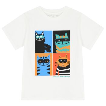 Boys Ivory Cat T-Shirt