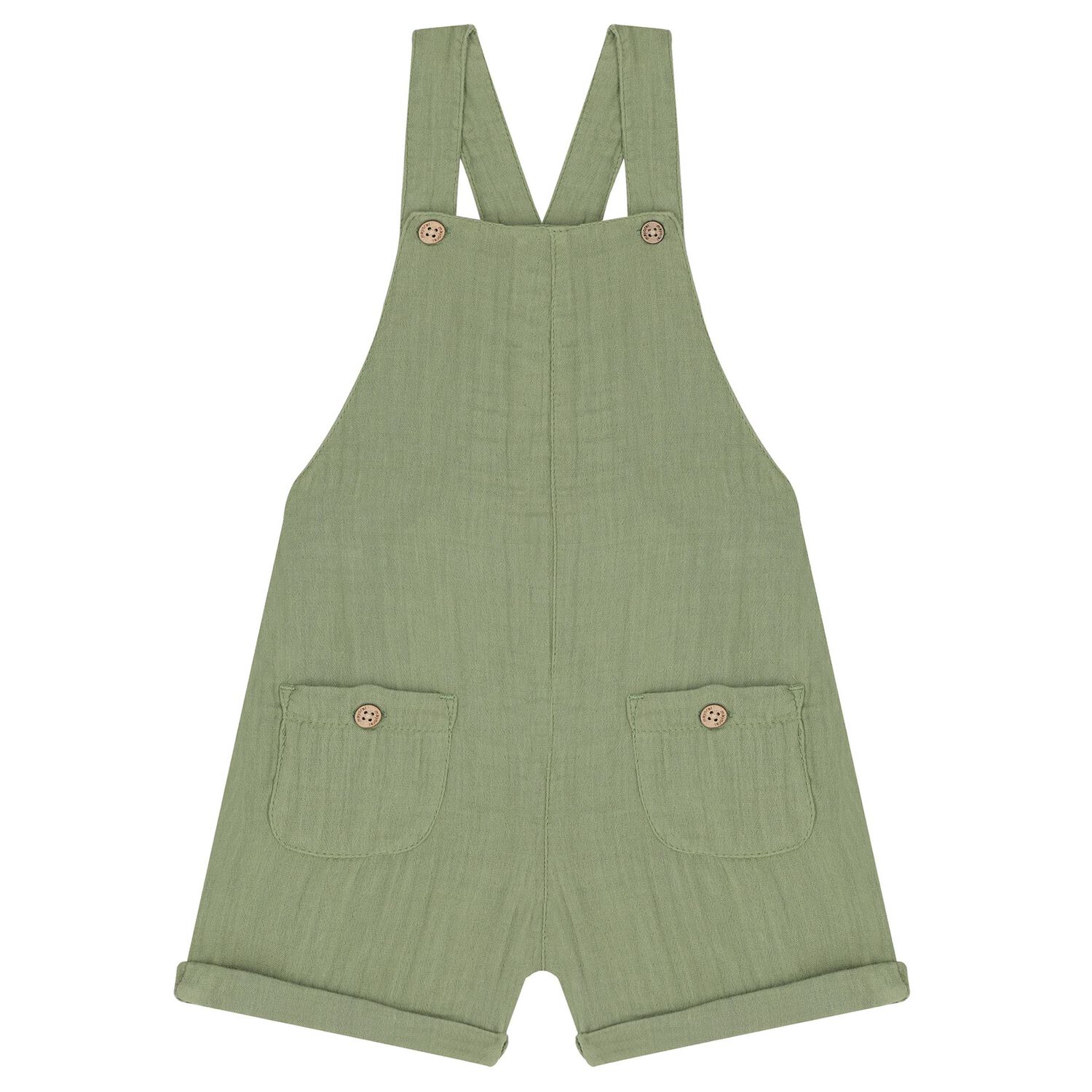 Younger Boys Green Dungaree & Hat Set (3 Piece), 2, hi-res