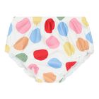 Baby Girls White & Red Swimsuit Set with Hat, 1, hi-res