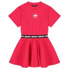 Girls Pink Logo Dress, 2, hi-res