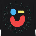 Boys Black Smile Long Sleeve Top, 1, hi-res