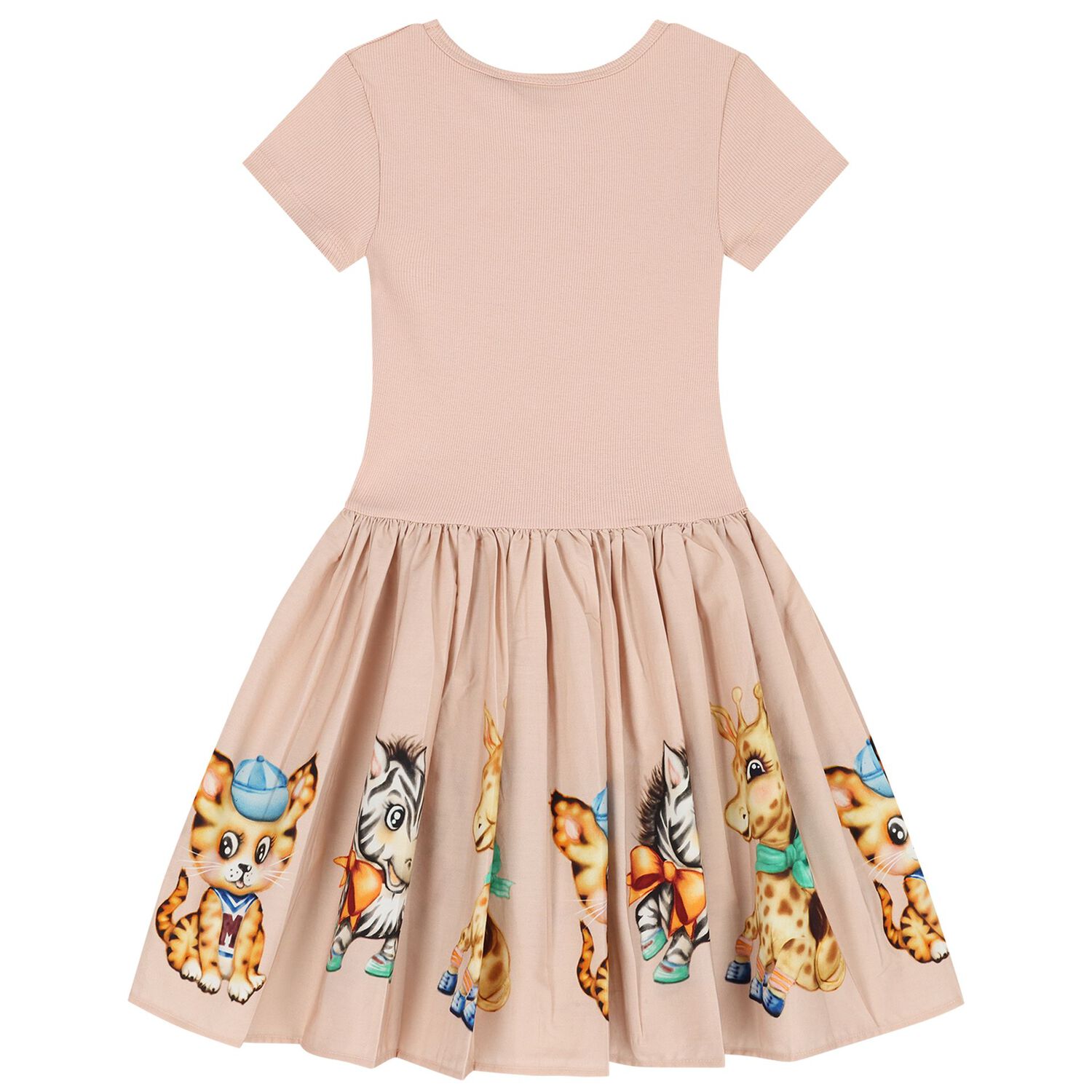 Girls Pink Animals Dress, 1, hi-res