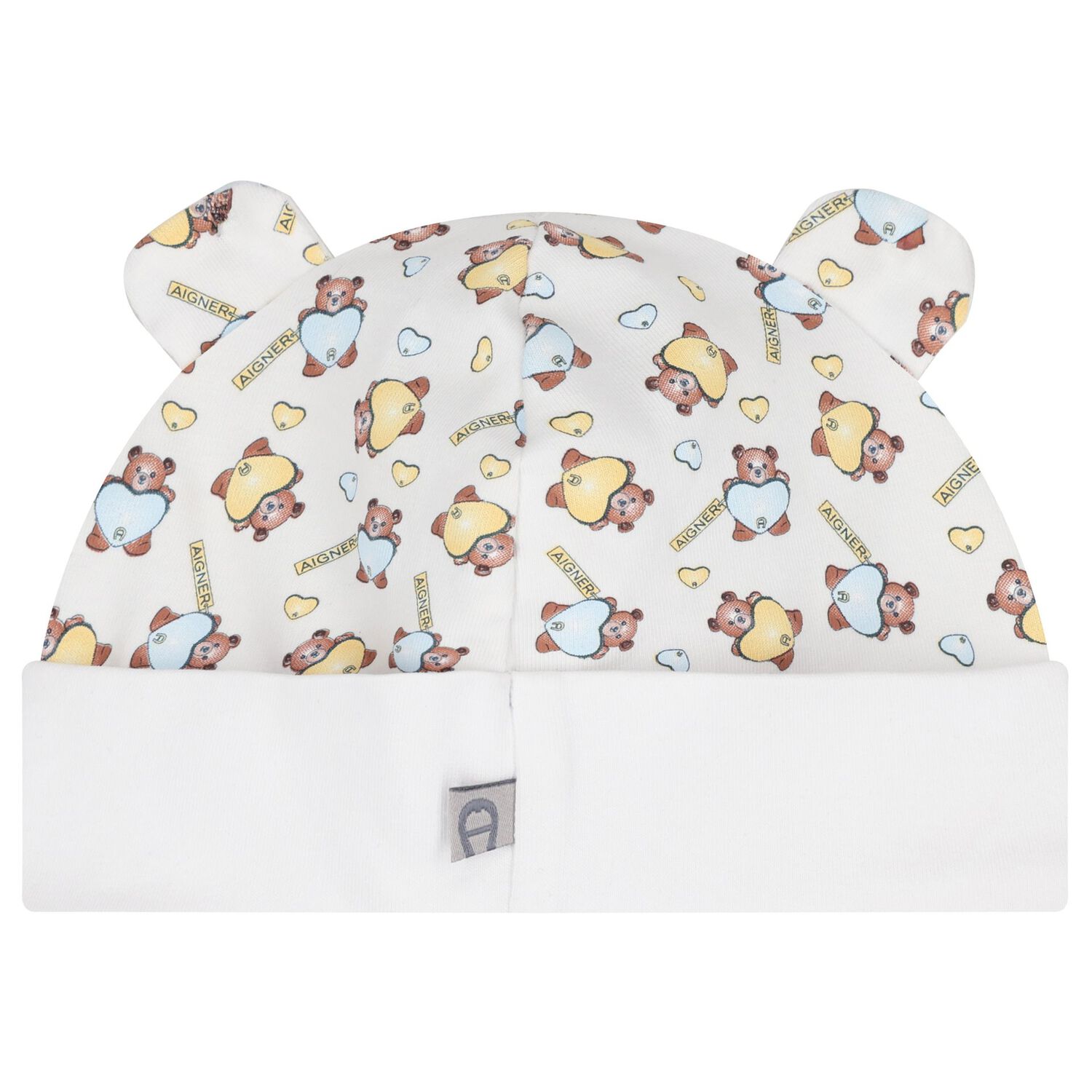 White Teddy Bear Baby Hat, 1, hi-res