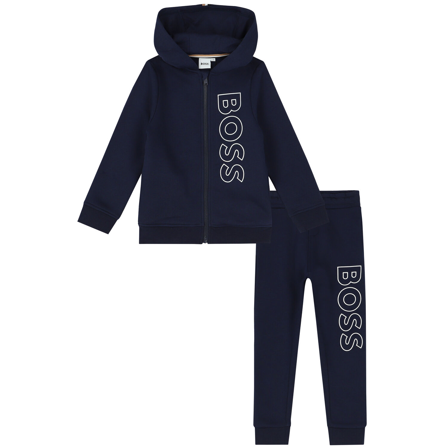 Boys Navy Blue Logo Tracksuit, 2, hi-res