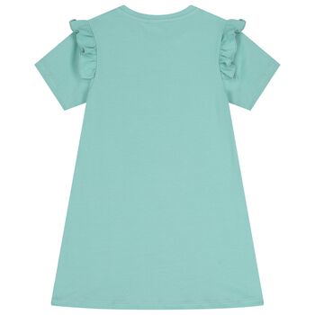 Girls Green Bag Logo Dress 