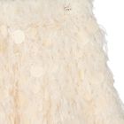 Girls White & Beige Embellished Skirt Set , 1, hi-res