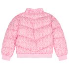 Girls Pink Logo Padded Jacket, 1, hi-res