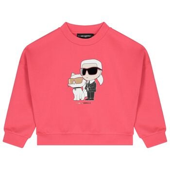 Girls Pink Logo Ikonik Logo Sweatshirt