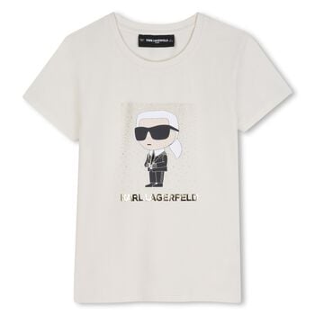 Girls White Ikonik T-Shirt