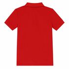 Boys Red Slim Fit Logo Polo Shirt, 2, hi-res