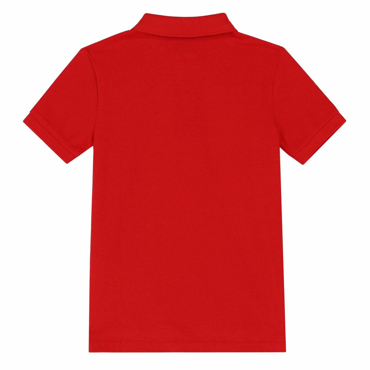 Boys Red Slim Fit Logo Polo Shirt, 2, hi-res