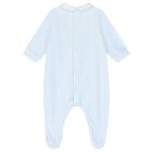 Baby Boys White & Blue Babygrow, 1, hi-res