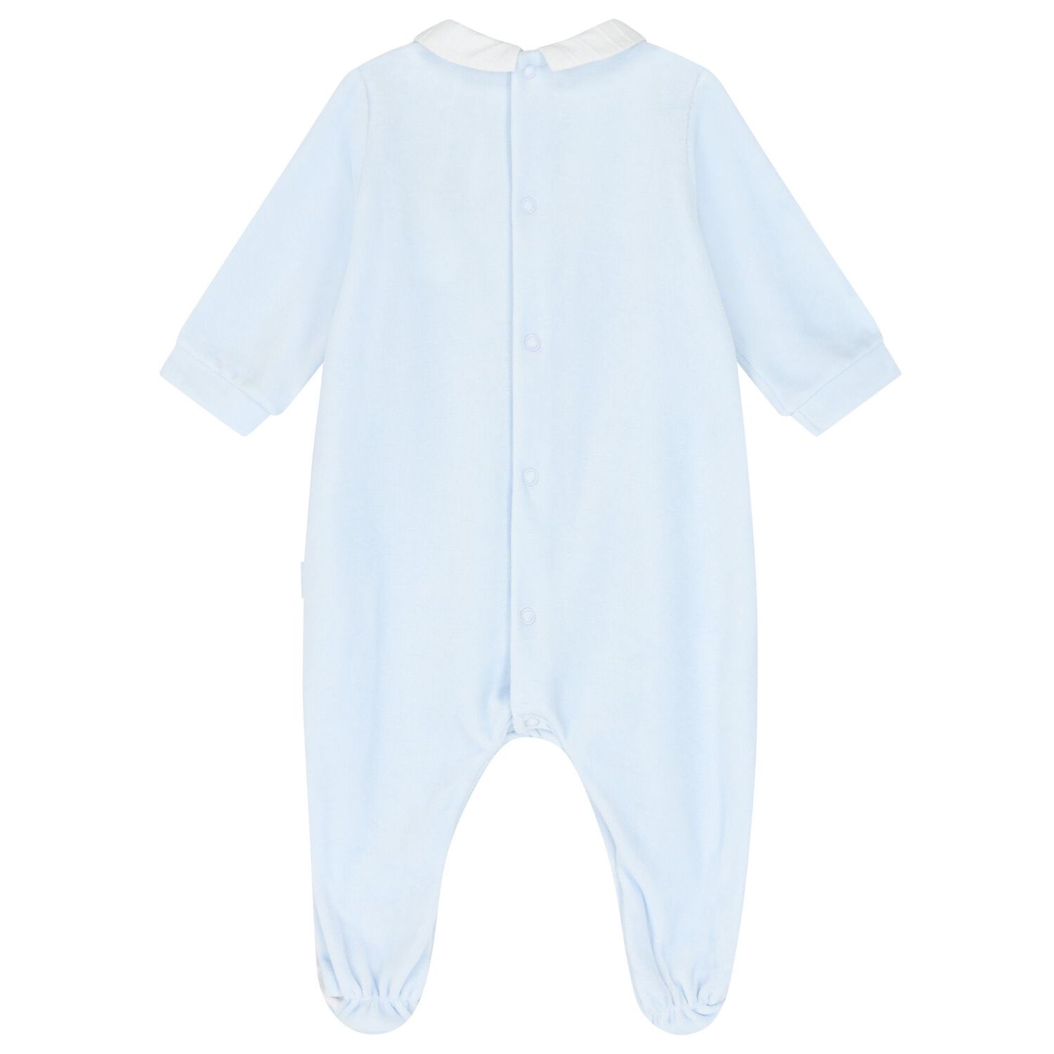 Baby Boys White & Blue Babygrow, 1, hi-res image number null