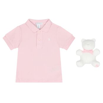 Baby Girls Pink Logo Polo Shirt Gift Set