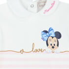 Baby Girls White & Pink Minnie Mouse Romper, 1, hi-res