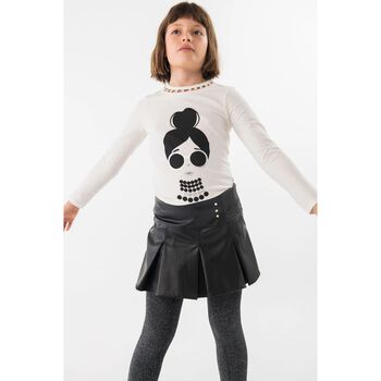 Girls Ivory Long Sleeve Top