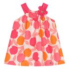 Younger Girls Pink & Orange Dress, 1, hi-res