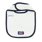 Baby Boys White & Navy Logo Bib, 1, hi-res