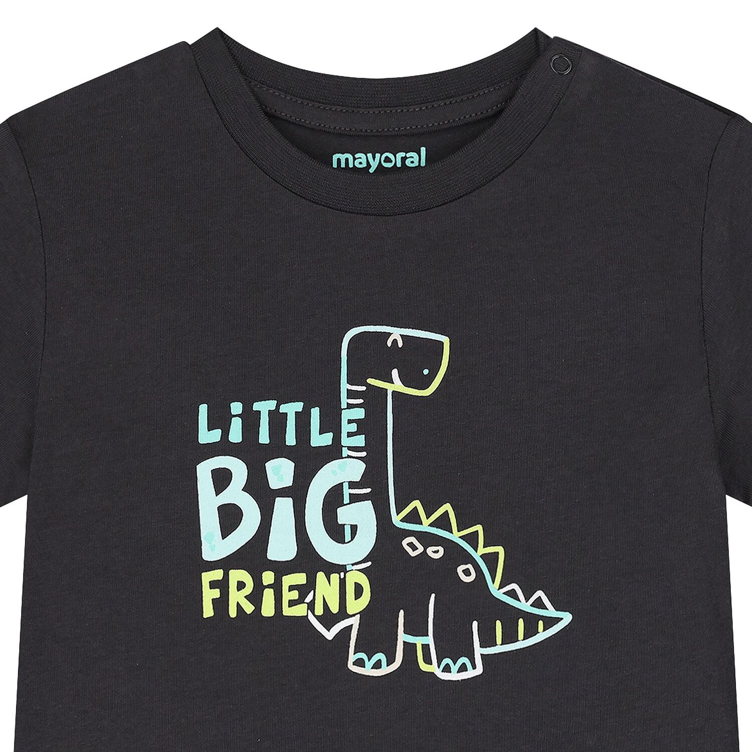 Younger Boys Grey Dinosaur T-Shirt, 2, hi-res