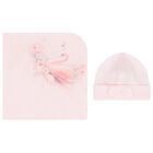 Baby Girls Pink Swan Blanket Set, 1, hi-res