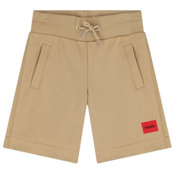 Boys Beige Logo Shorts