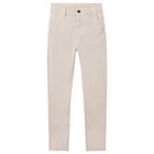 Boys Beige Chino Trousers, 2, hi-res