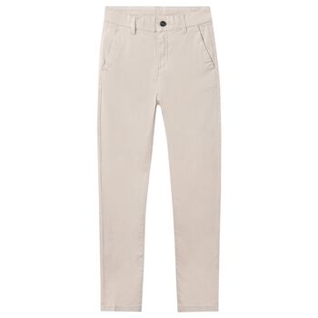 Boys Beige Chino Trousers
