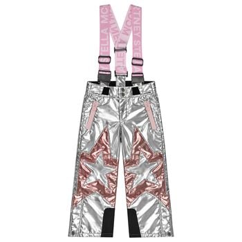 Girls Silver & Pink Star Ski Trousers