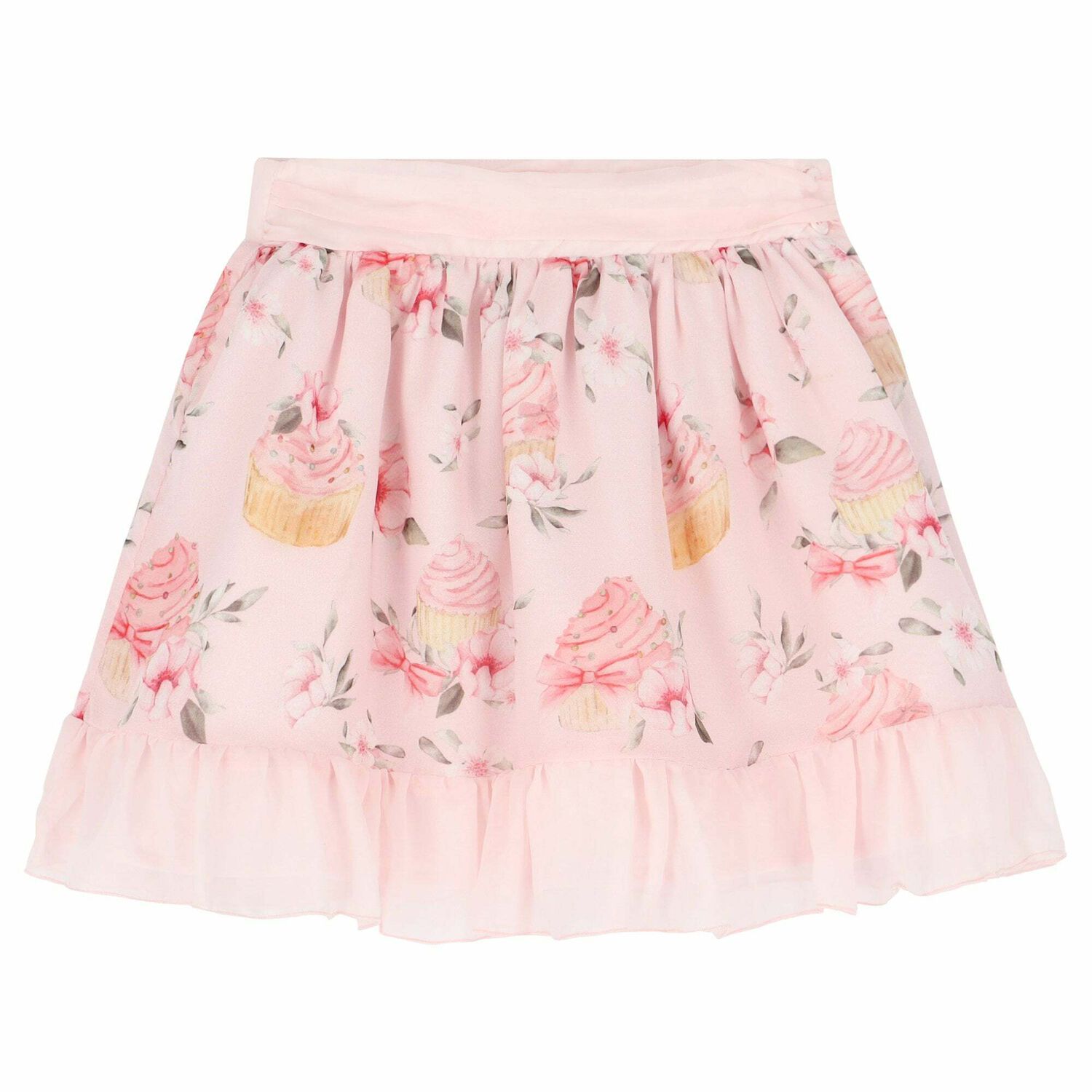 Girls Pale Pink Cupcake Chiffon Skirt, 1, hi-res image number null