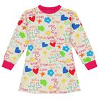 Girls Grey Logo Dress, 1, hi-res