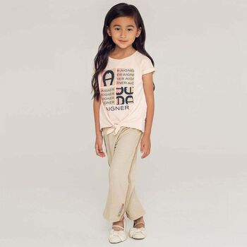 Girls Gold Logo Trousers
