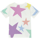 Girls Ivory Stars Logo T-Shirt, 1, hi-res