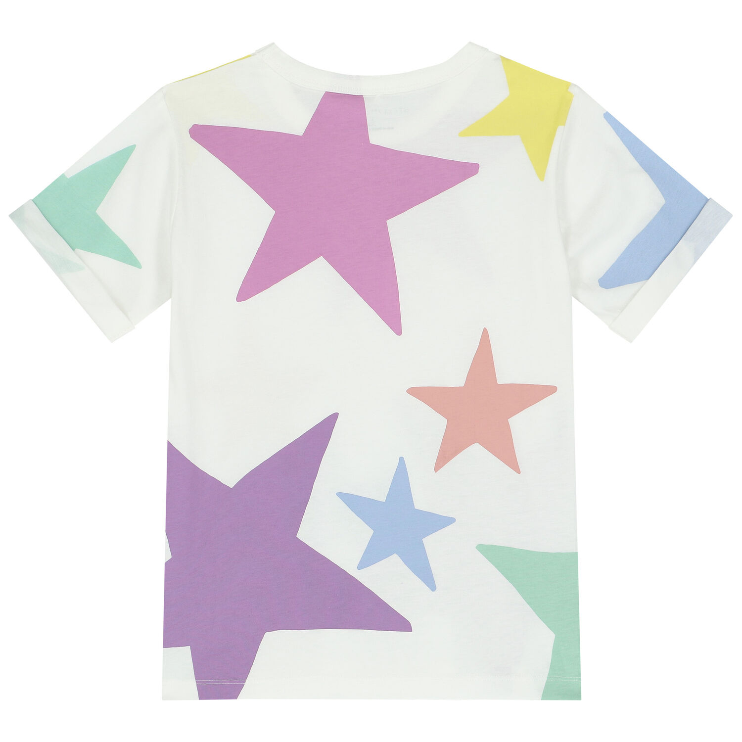 Girls Ivory Stars Logo T-Shirt, 1, hi-res