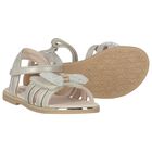 Girls Gold Embellished Bow Sandals, 1, hi-res