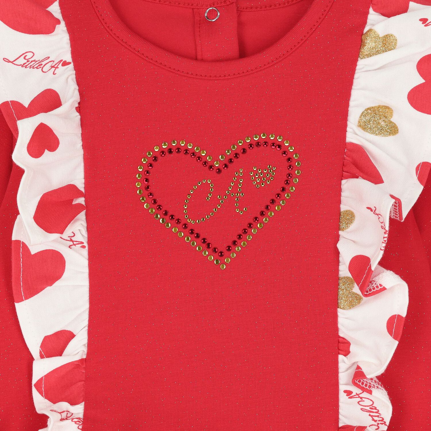 Baby Girls Red Heart Leggings Set, 1, hi-res image number null