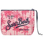 Girls Pink Palm Print Pouch, 1, hi-res