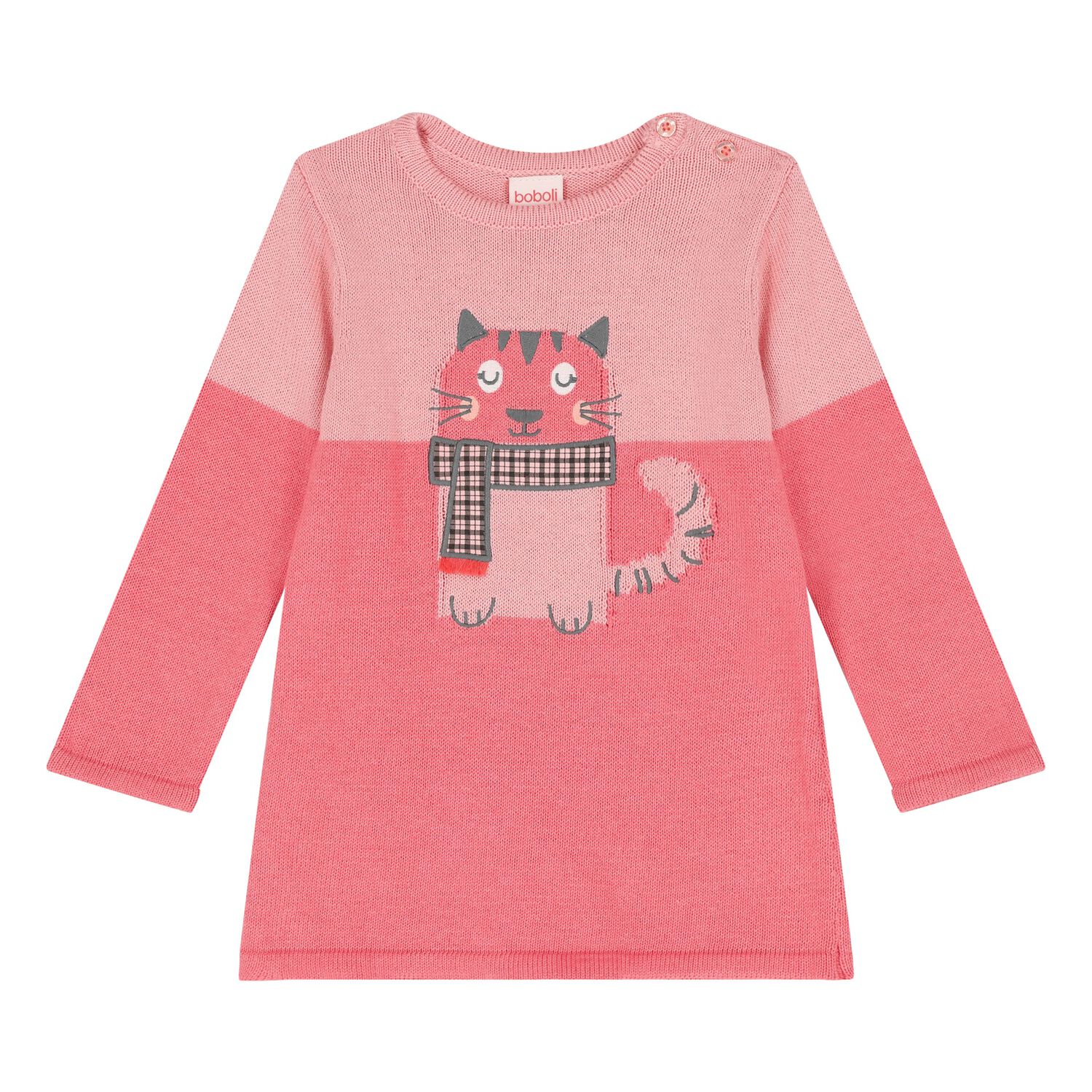 Younger Girls Pink Knitted Dress, 1, hi-res image number null