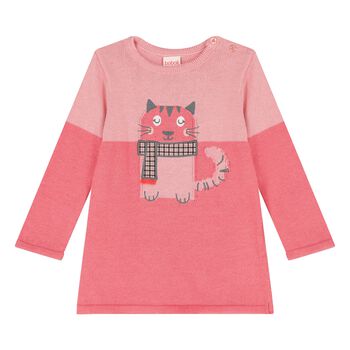 Younger Girls Pink Knitted Dress