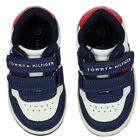 Boys Navy Blue Logo Trainers, 1, hi-res