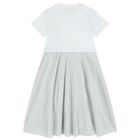 Girls Silver & White 2-In-1 Dress, 1, hi-res