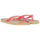 Girls Gold Hello Kitty Logo Flip Flops, 1, hi-res