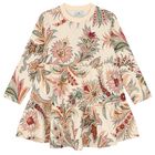 Girls Beige Floral Paisley Dress, 1, hi-res