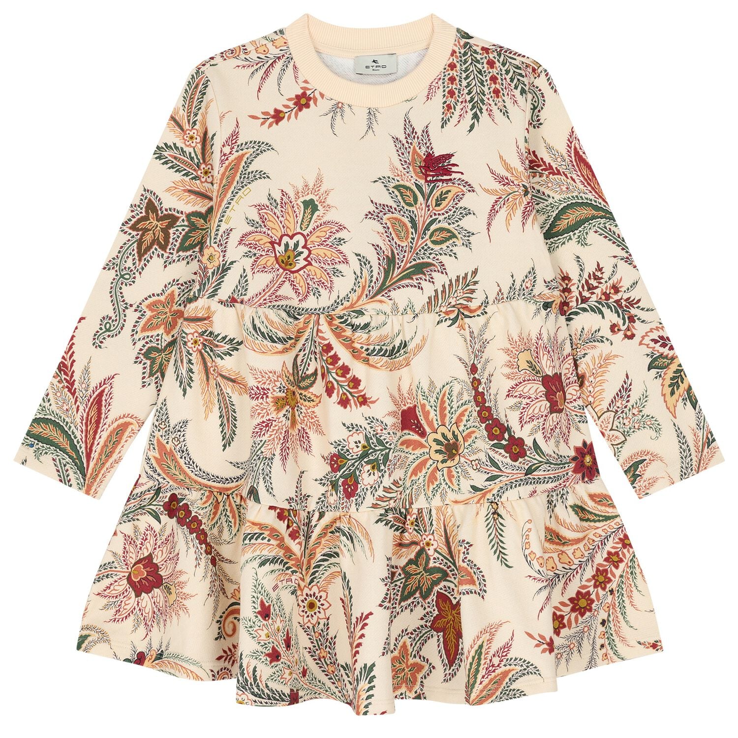 Girls Beige Floral Paisley Dress, 1, hi-res