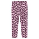 Girls Violet Hearts Leggings, 1, hi-res