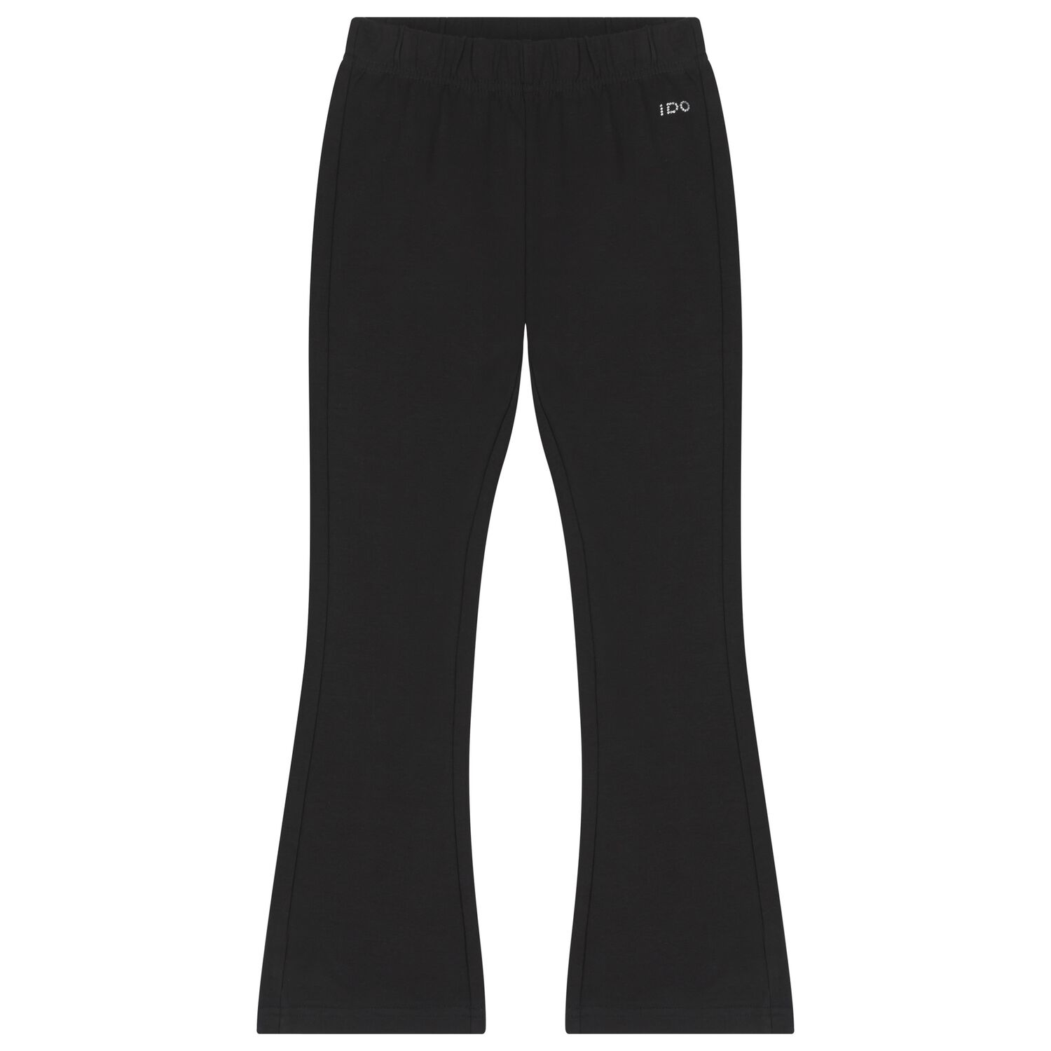 Girls Black Logo Flared Leggings, 1, hi-res