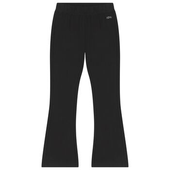 Girls Black Logo Flared Leggings