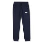 Boys Beige & Navy Blue Logo Joggers Set, 1, hi-res