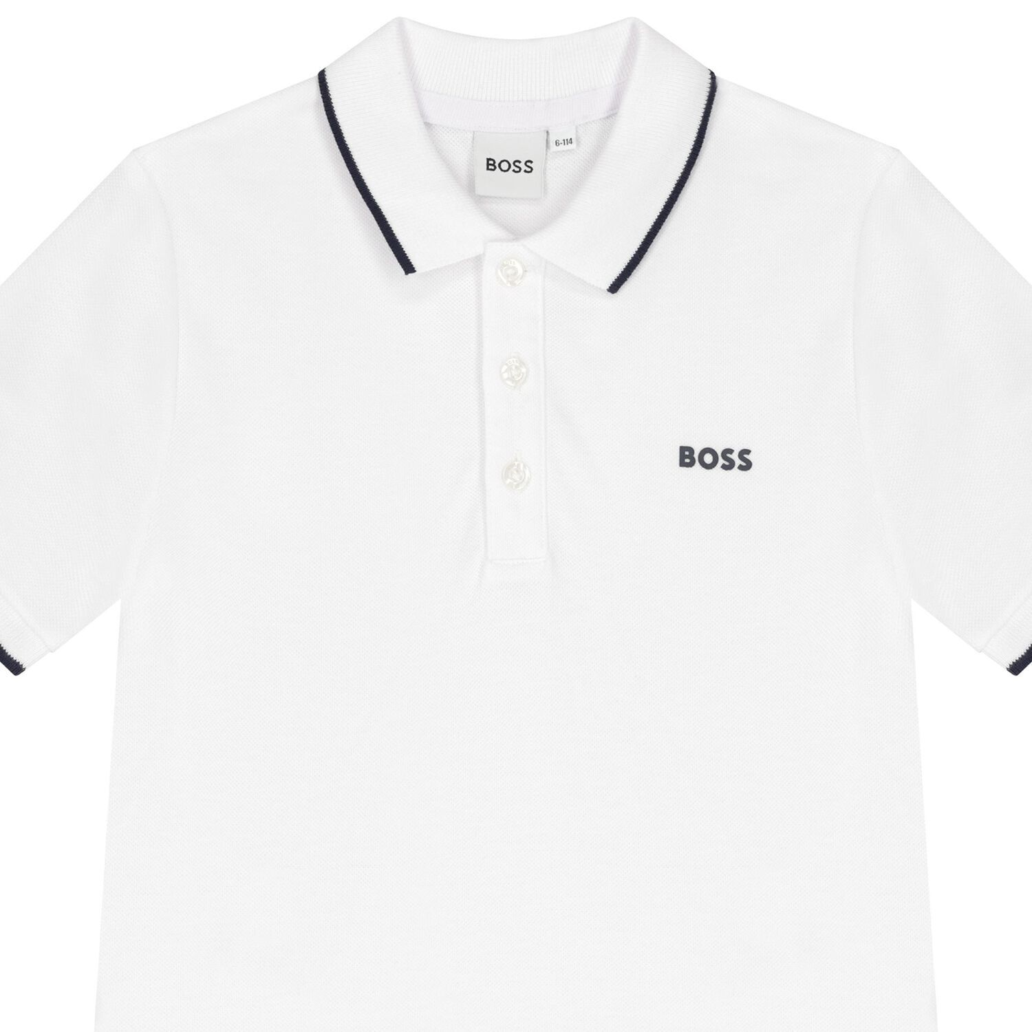 Boys White Logo Polo Shirt, 2, hi-res image number null