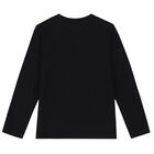 Black Logo Long Sleeve Top, 2, hi-res