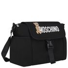 Black Teddy Bear Logo Baby Changing Bag, 1, hi-res